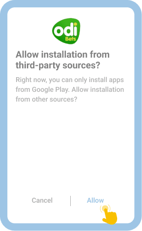 Enable installations from unknown sources