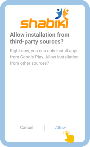 Enable installations from unknown sources